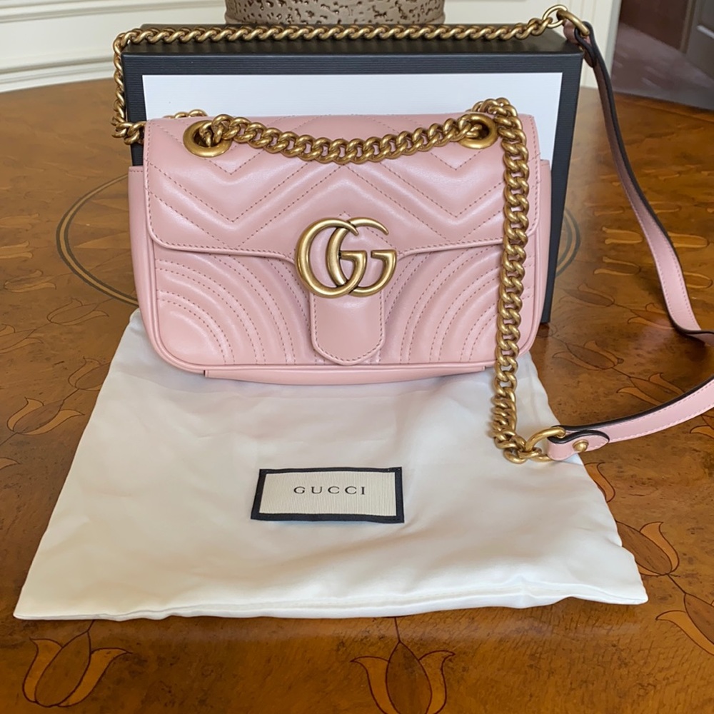 ⭐️Gucci GG Marmont Pink Matelasse Shoulder Bag⭐️